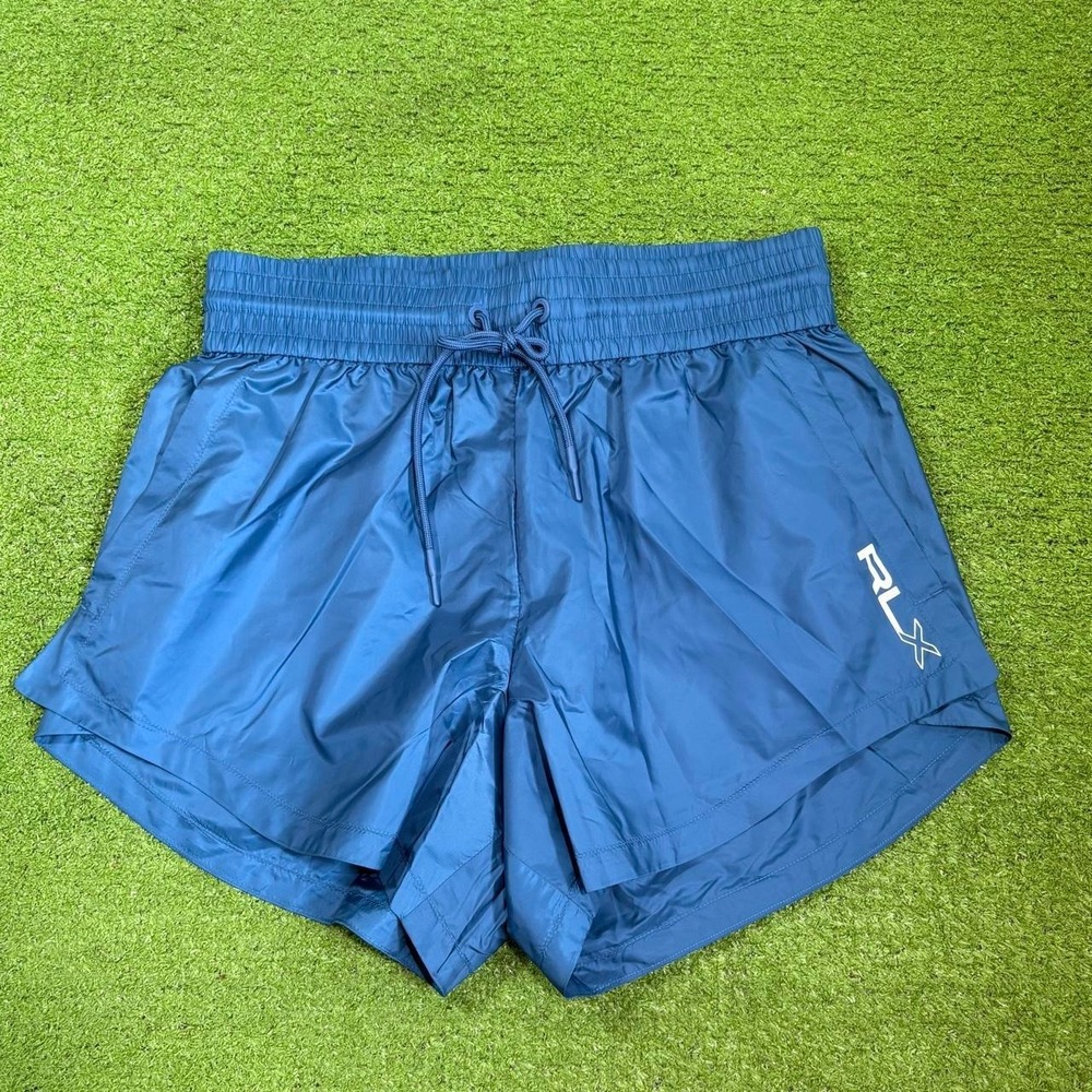 RALPH LAUREN RLX Activewear Drawstring Shorts Womens SM BLUE Rip Stop